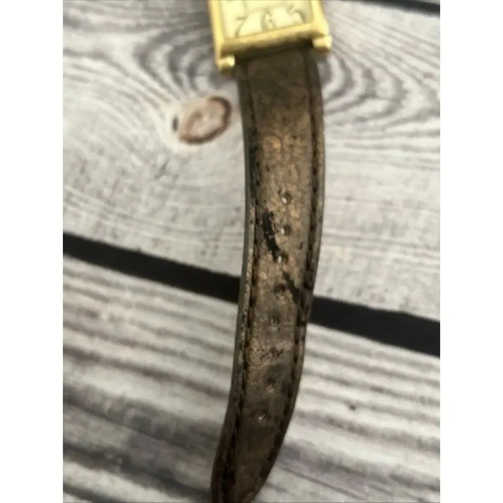 Gold Tone Case Brown Band Women’s Quartz Watch